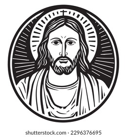 Jesus Christ. Vector illustration. Silhouette svg of Jesus, laser cutting cnc. svg