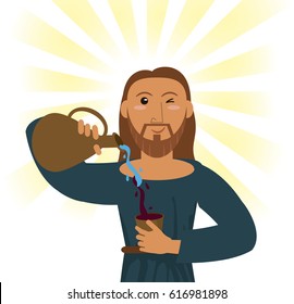 jesus christ water wine religious symbol