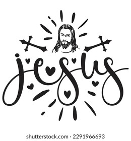 Jesus - Jesus Christian SVG And T-shirt Design, Jesus Christian SVG Quotes Design t shirt, Vector EPS Editable Files, can you download this Design.