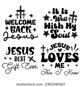 Jesus Christian SVG And T-shirt Design Bundle.