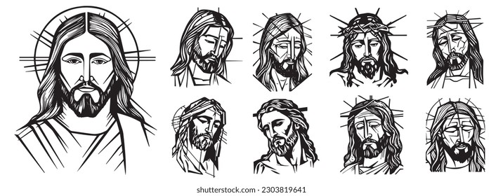 Ilustración del salvador Jesús Christthe Vector.