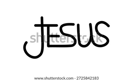 Jesus Concept Letterpress ,black isolated silhouette