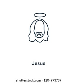 Jesus concept line icon. Linear Jesus concept outline symbol design. This simple element illustration can be used for web and mobile UI/UX.