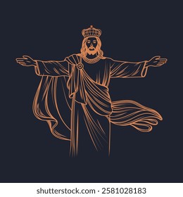 Jesus creative design silhouette, Blessing, Jesus, statue, God, Gift, costume Design, activities Vector illustration clipart.