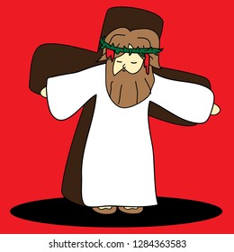 Jesus and cross cartoon