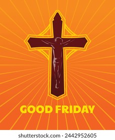 jesus cross good friday vector illustration poster
