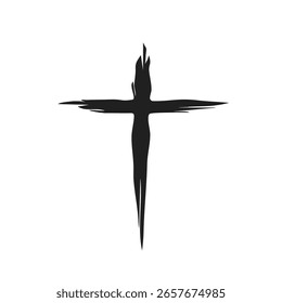 Cruz de Jesús dibujada a mano Ilustración vectorial.