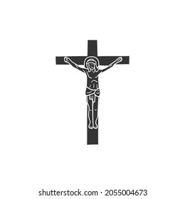 Jesus Cross Icon Silhouette Illustration Christian Stock Vector ...