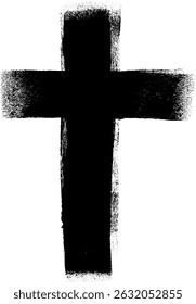 Jesus Cross Roller Brush Stroke Vector