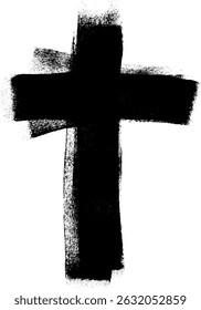 Jesus Cross Roller Brush Stroke Vector
