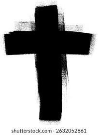 Jesus Cross Roller Brush Stroke Vector