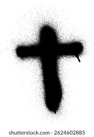 Jesus Cross Spray Paint Vector de trazo 