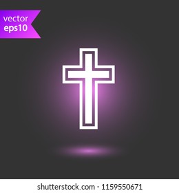 Jesus cross vector icon. Holy Cross icon. Christian cross. Catholic sign. Religious cross sign. EPS 10 flat symbol