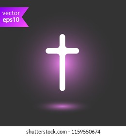 Jesus cross vector icon. Holy Cross icon. Christian cross. Catholic sign. Religious cross sign. EPS 10 flat symbol