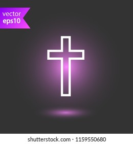 Jesus cross vector icon. Holy Cross icon. Christian cross. Catholic sign. Religious cross sign. EPS 10 flat symbol