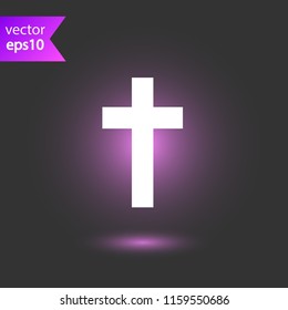 Jesus cross vector icon. Holy Cross icon. Christian cross. Catholic sign. Religious cross sign. EPS 10 flat symbol