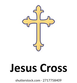 Icono del Vector de la Cruz de Jesús que puede modificar o editar fácilmente

