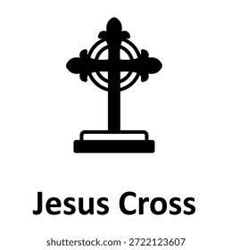 Icono del Vector de la Cruz de Jesús que puede modificar o editar fácilmente
