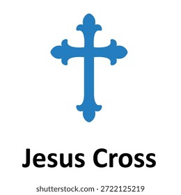 Icono del Vector de la Cruz de Jesús que puede modificar o editar fácilmente
