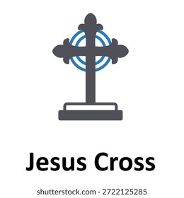Icono del Vector de la Cruz de Jesús que puede modificar o editar fácilmente
