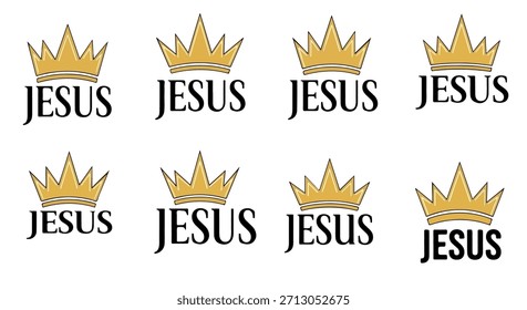 Ícone da coroa de Jesus definido com fundo transparente