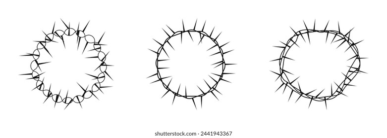 Jesus crown of thorns icon. Vector illustration on a white background.