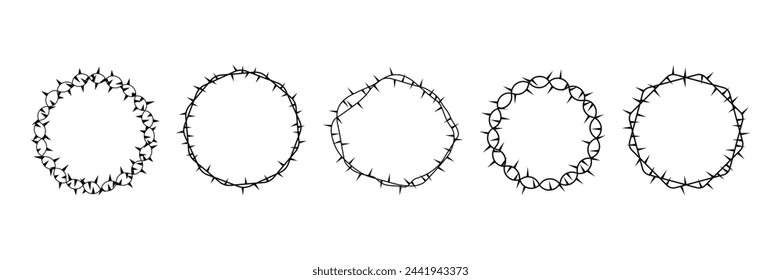 Jesus crown of thorns icon. Vector illustration on a white background.