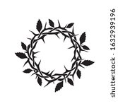 jesus crown of thorns with leaves image isolated on white background 