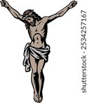 Jesus Crucified vector art illustration