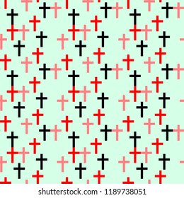 Jesus crucifix, christian cross on bright green background for seamless wallpaper decoration
