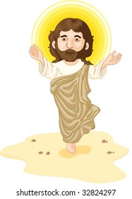 Jesus in the dessert with halo