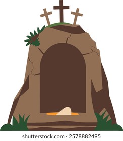 Jesus Easter tomb grave religion symbol vector art