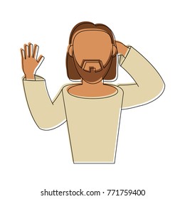 Jesus face cartoon