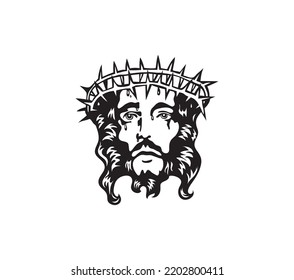 Jesus Face Drawing, art vector design