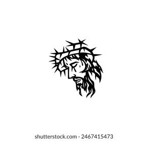 Jesus Face Sketch, Kunst Vektorgrafik Design

