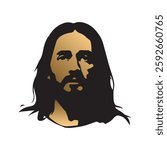 Jesus face vector art illustration free download