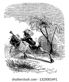 Jesus, der erste Sohn Gottes nahm die Figur des Menschen, tun Wunder und gab seine Erscheinung Simon Gyrenean, vintage graviert Linie Kunst Illustration. Höllenwörterbuch 1863.