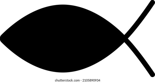 Jesus Fish Glpyh Icon Vector