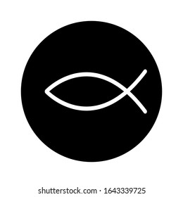 Jesus Fish Icon Circle Vector Illustration Stock Vector (Royalty Free ...