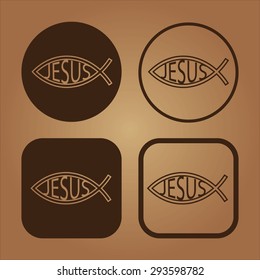 Jesus Fish Icon Set