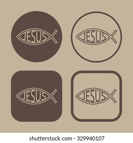 Jesus Fish Icon Set