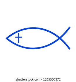 Jesus fish icon. Vector illustration