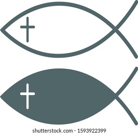 Jesus fish icon. Vector illustration