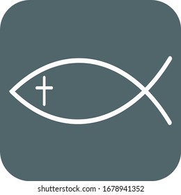 Jesus fish icon. Vector illustration