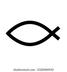 Jesus Fish Icon. Vector illustration. Stock image.