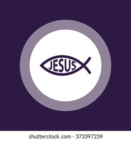 Jesus Fish Icon . Vector illustration