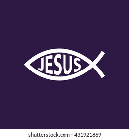 Jesus Fish Icon . Vector illustration