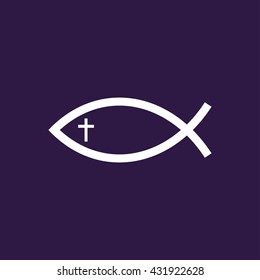 Jesus Fish Icon . Vector illustration