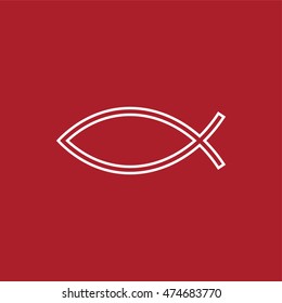 Jesus Fish Icon . Vector illustration