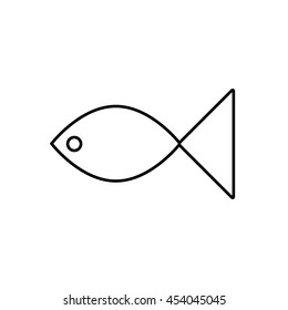 Jesus Fish outline Icon . Vector illustration. Fish minimal thin logo. vector.